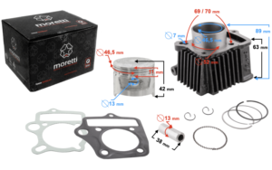 Cylinder Moretti do motoroweru 4T 80cc 139FMB