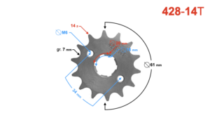 Zębatka zdawcza Moretti 14/428 do TZ125