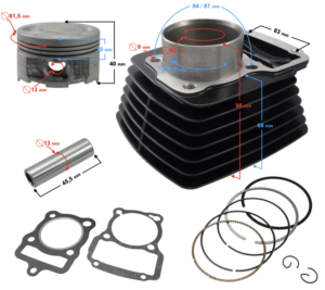 Cylinder Moretti do motocykla 4T CG 150cc 162FMI sw.13 mm Czarny