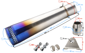 TŁUMIK TUNNINGOWY UNIWERSALNY STAL010 (kolor: niebieski)