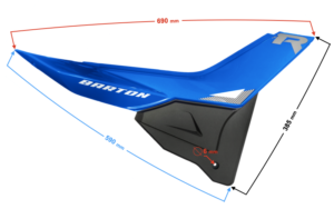 Obudowa boczna (tylna) prawa niebieska do motoroweru FR 2