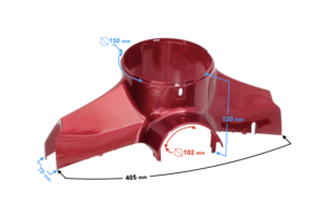 Obudowa kierownicy skuter Tres czerwona