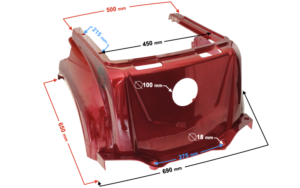 Obudowa centralna skuterTres czerwona