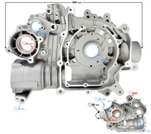 Karter silnika lewy Hisun Tactic 550
