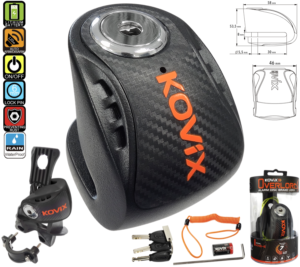 Blokada tarczy hamulcowej z alarmem KOVIX KNS6 czarna