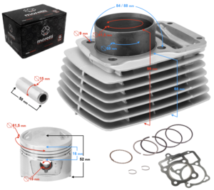 Cylinder Moretti do motocykla 4T CG 150cc 162FMI sw.15 mm