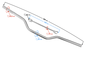 Kierownica uniwersalna naked cross 22mm srebrna