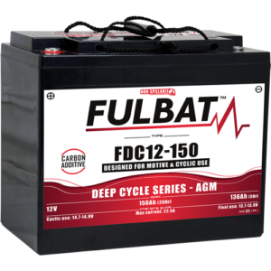 FULBAT Battery 12V/150Ah FDC12-180 Deep Cycle AGM Carbon